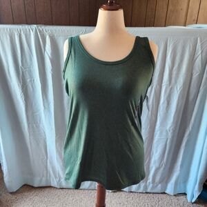 Torrid Dark Green Ribbed Tank Top